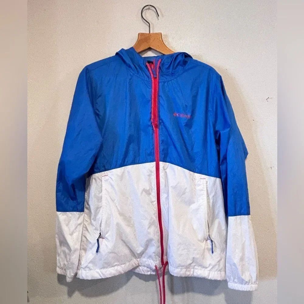 Columbia Women's Flash Forward Windbreaker Jacket color block 🇺🇸🌟 Olympics!